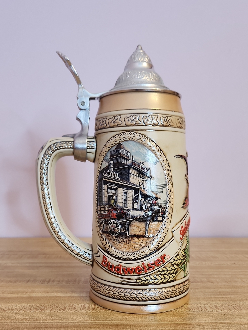 VTG ANHEUSER BUSH BUDWEISER Lidded Beer Stein Limited Edition Series